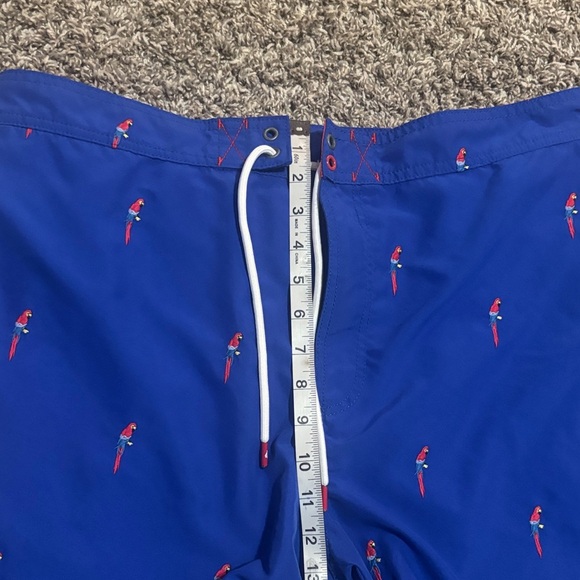 Blue Parrot Print Swim Shorts - Picture 5 of 9